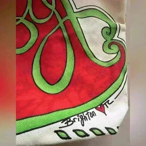 Brighton Love & Joy Canvas Tote Bag Christmas New With Tags - Picture 2 of 10